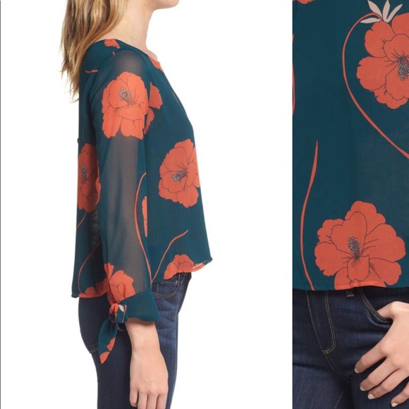 Cupcakes and cashmere josette tie wrist blouse xs - Picture 3 of 8